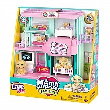 Live Pets Mama Surprise Families Veterinary Clinic with Mom and 3 Babies