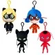 PMI Miraculous Ladybug and Cat Plush Figure Keychain