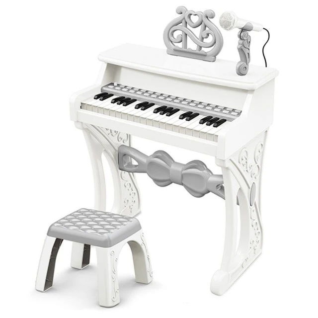 OCIE Piano with Microphone and Stool 37 Keys White