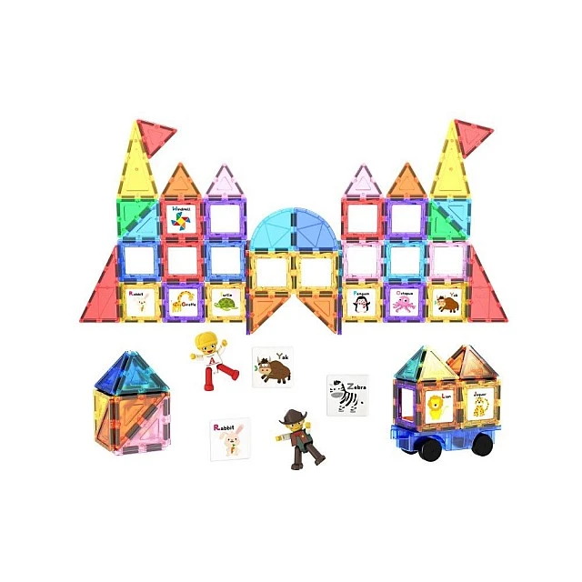 Picasso Magnetic Construction Set with Wheel Base and 2 Figures 121 Pieces