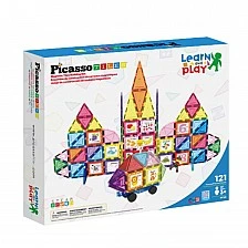 Picasso Magnetic Construction Set with Wheel Base and 2 Figures 121 Pieces