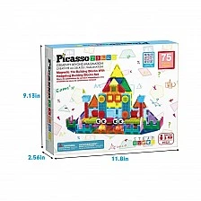 Picasso Magnetic Construction Set with Eyes and Spiked Elements 75 Pieces