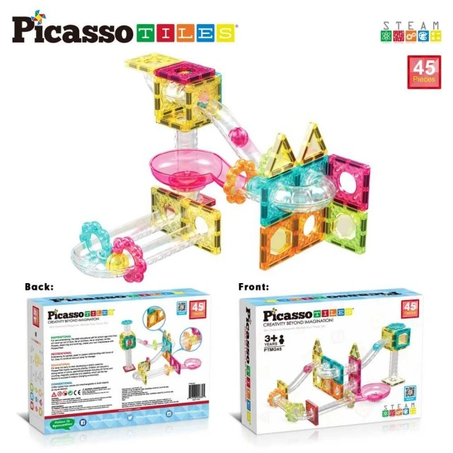 Picasso STEAM Магнитен конструктор Писта за топчета Travel 45 части