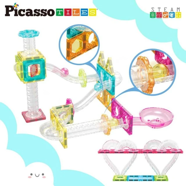 Picasso STEAM Магнитен конструктор Писта за топчета Travel 45 части