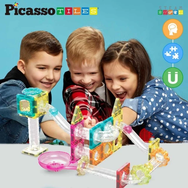 Picasso STEAM Магнитен конструктор Писта за топчета Travel 45 части