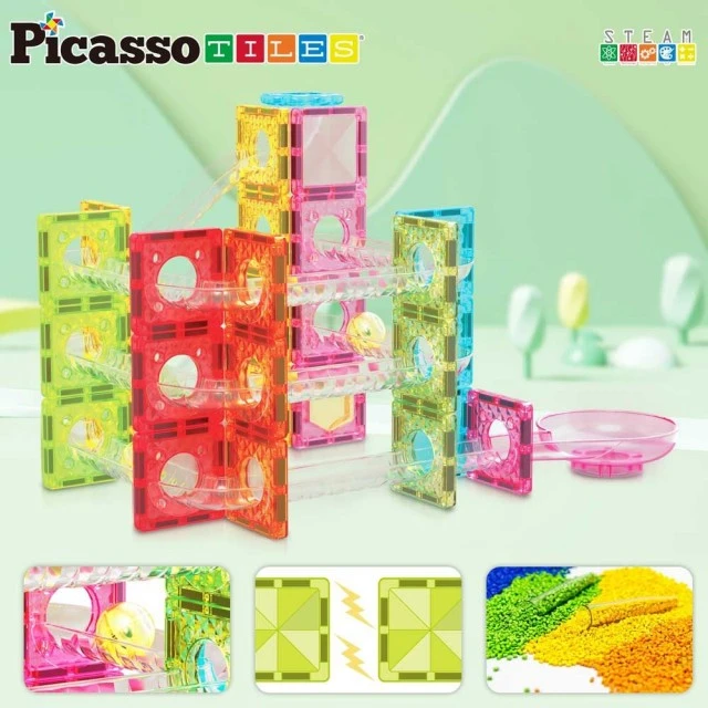 Picasso STEAM Магнитен конструктор Писта за топчета Travel 60 части
