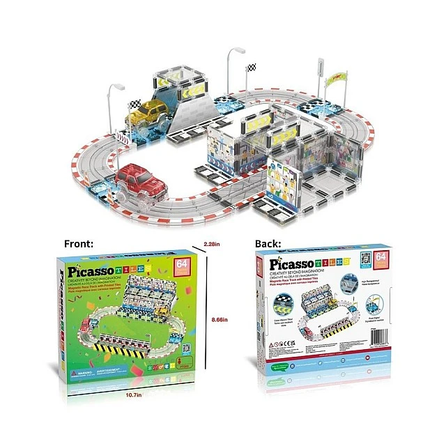Picasso Magnetic Construction Set Stadium with 2 Cars
