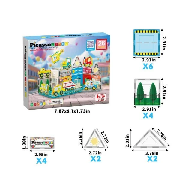 Picasso STEAM Magnetic constructor City traffic 26 pieces