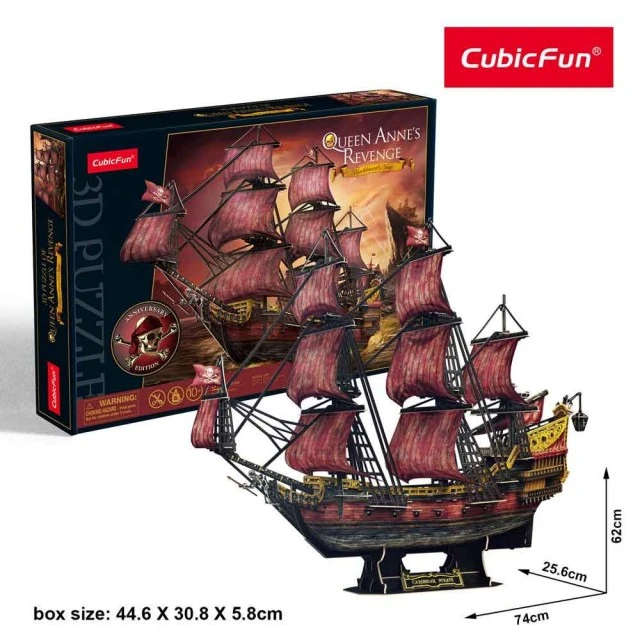 CubicFun Пъзел 3D Кораб Queen Anne’s Anniversary Edition 391ч.