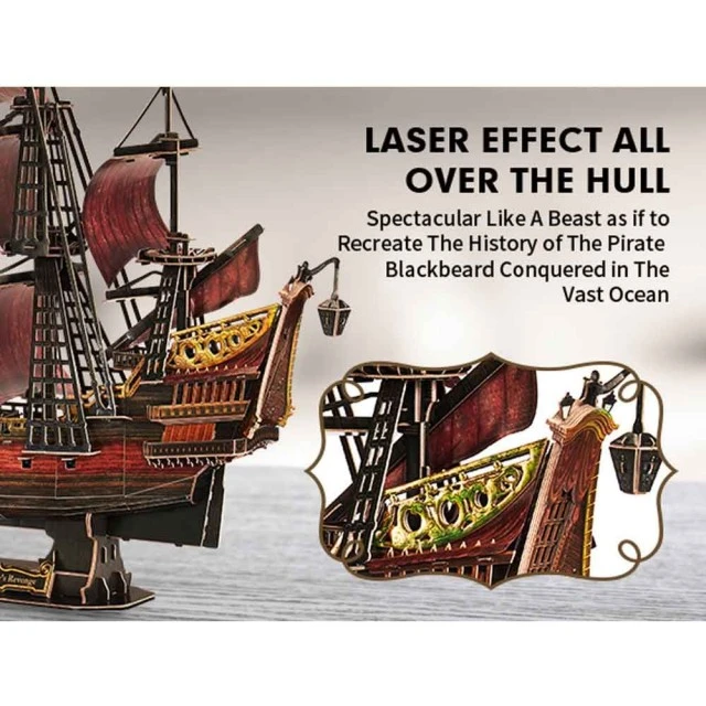 CubicFun Пъзел 3D Кораб Queen Anne’s Anniversary Edition 391ч.