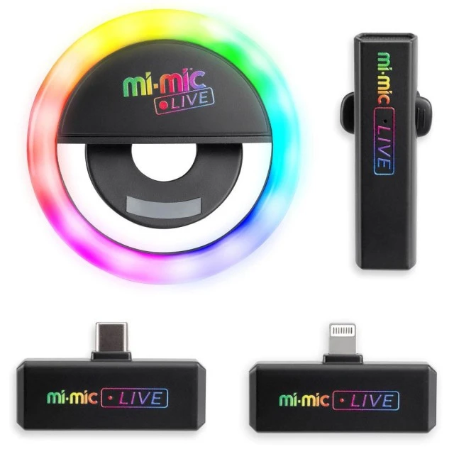 WB Безжичен Portable микрофон с LED Лампа MI-MIC