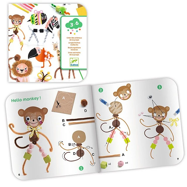 Make jungle animals with chenille wire