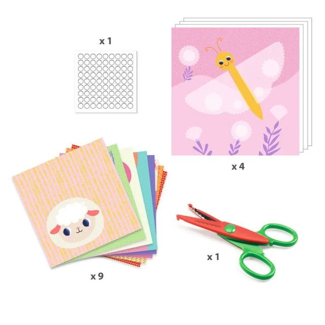 Make circle-in-circle sticker collages with a knife