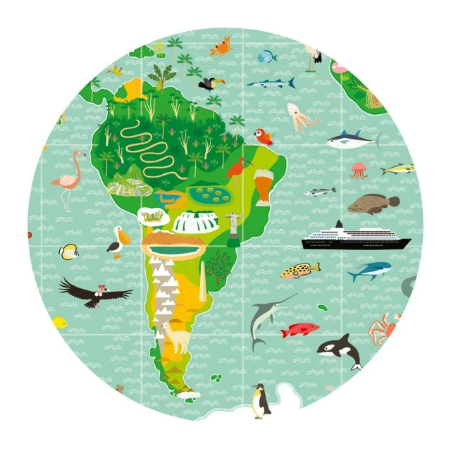 Educational puzzle tour around the world