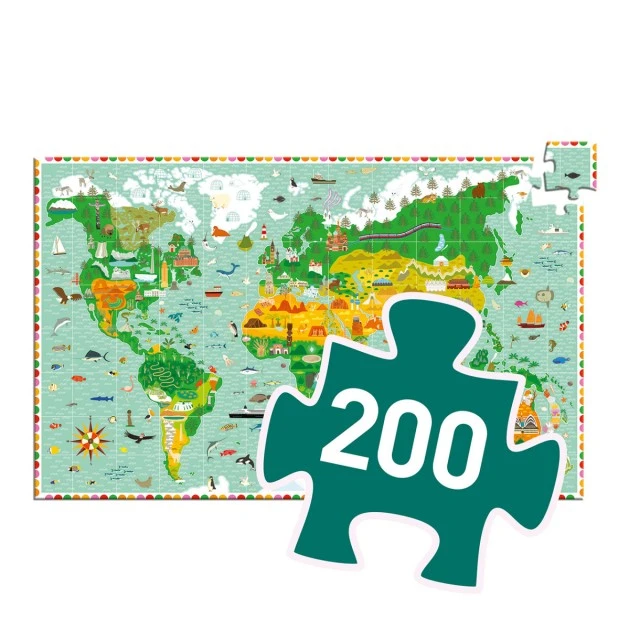 Educational puzzle tour around the world