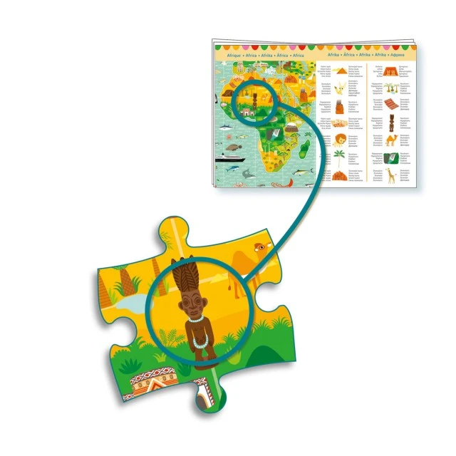 Educational puzzle tour around the world