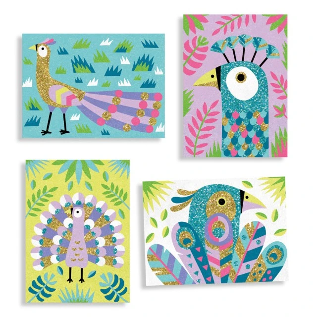Glitter Birds Brocade Coloring Set for Kids
