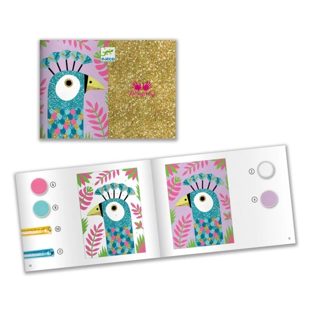 Glitter Birds Brocade Coloring Set for Kids