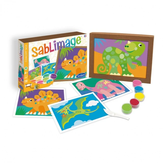 Color sand dinosaurs