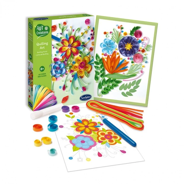 Make flowers from paper quilling strips
