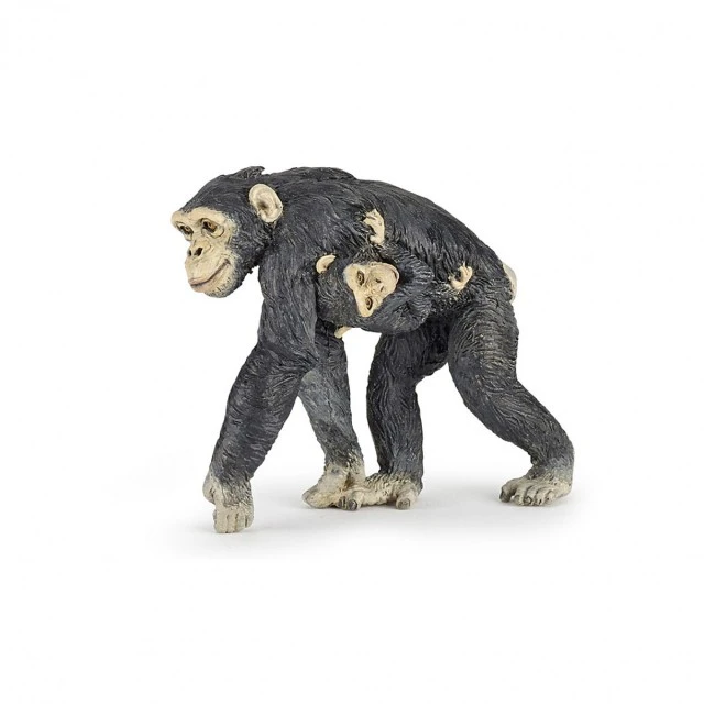 Chimpanzee mother with baby figurine