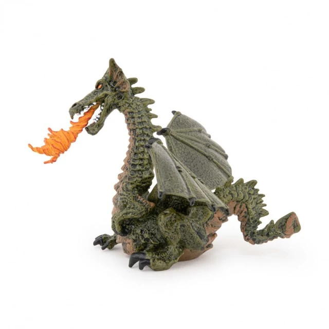 Winged dragon figure with flame