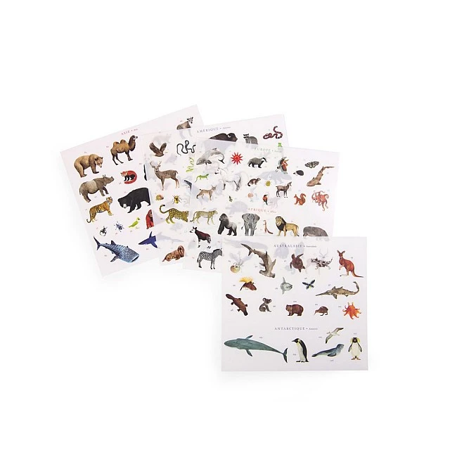 World map with stickers