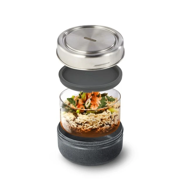 Glass lunch box 0.750l Color gray