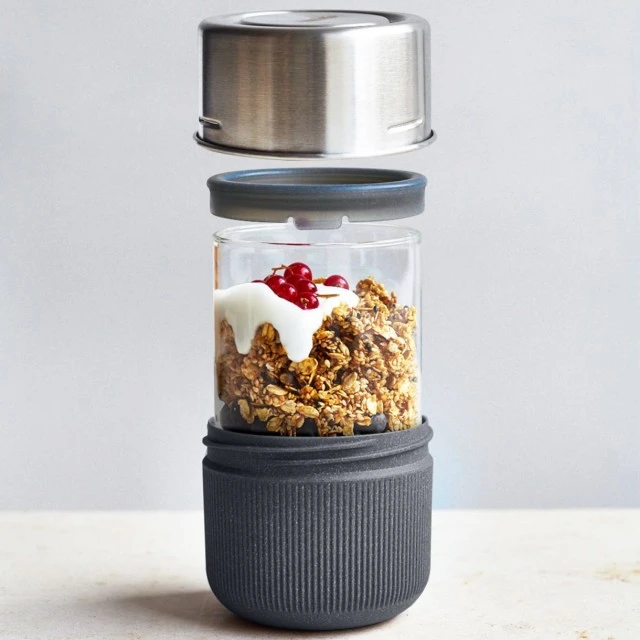 Glass lunch box 0.450l Color gray