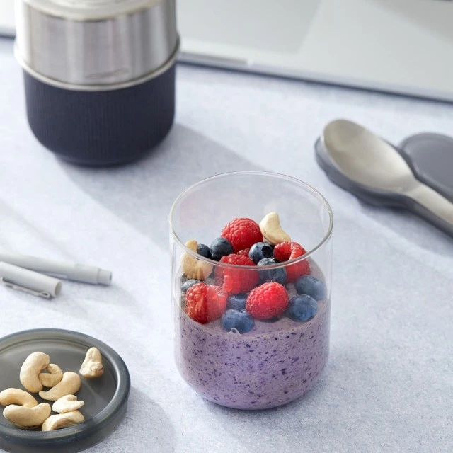 Glass lunch box 0.450l Color gray
