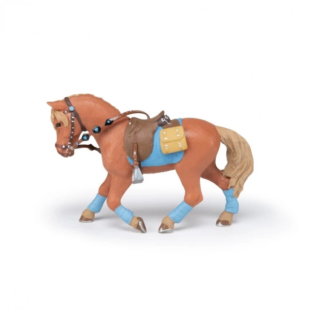 Riding horse figurine in blue