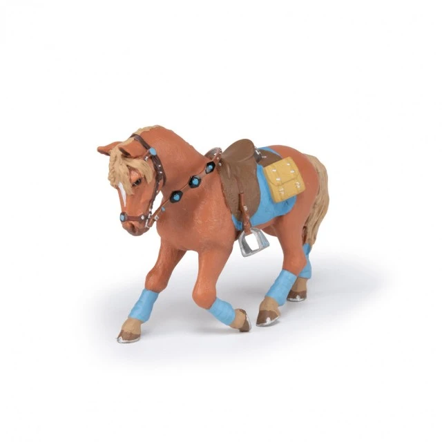 Riding horse figurine in blue