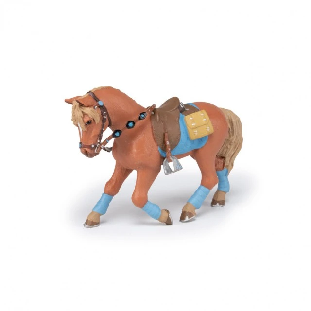 Riding horse figurine in blue