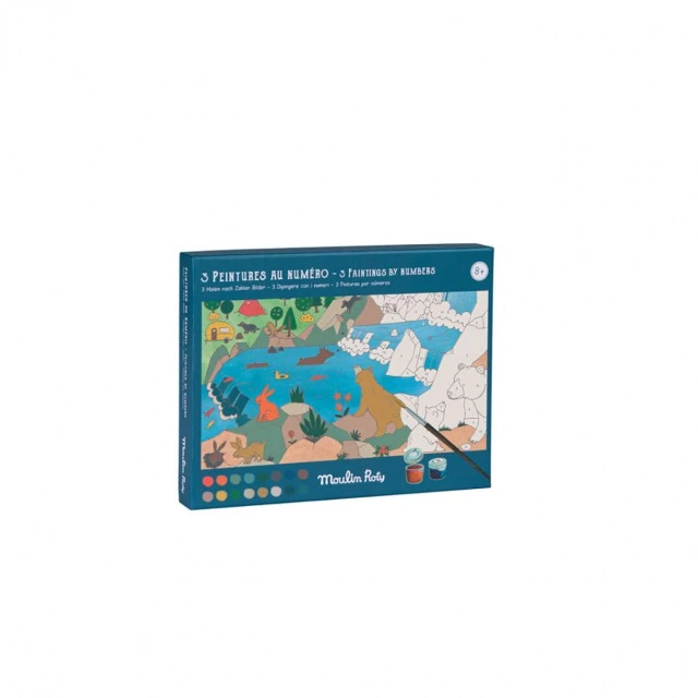 Coloring set of 3 pcs. pictures by numbers the researcher