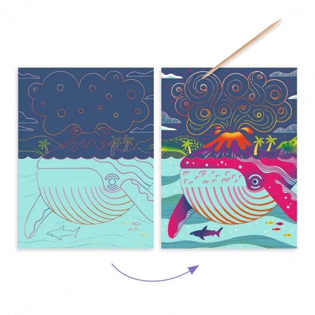 Sea creatures scratch cards