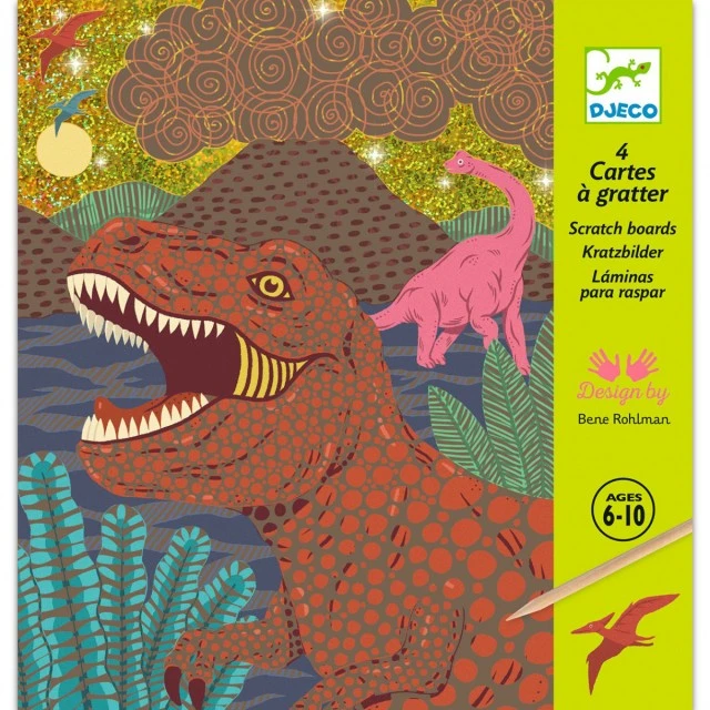 Dinosaur scratch cards