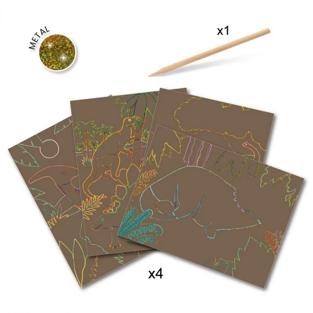 Dinosaur scratch cards