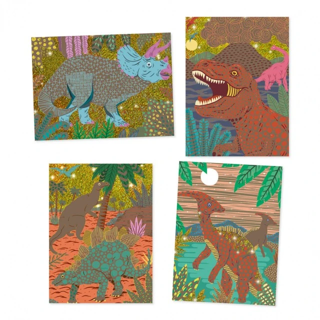 Dinosaur scratch cards