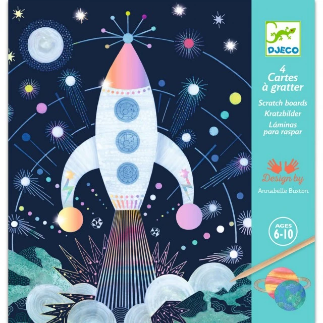 Set of scratch cards cosmic mission
