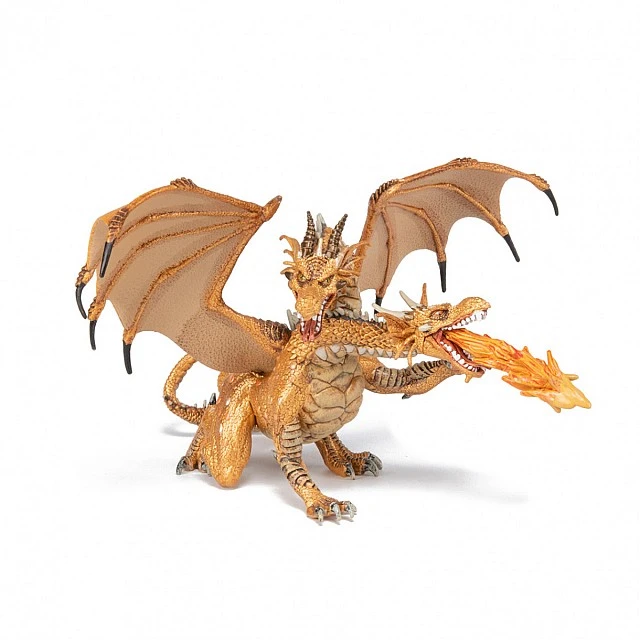 Two-headed dragon gold figurine