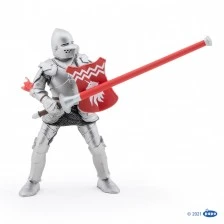 Фигурка рицар с копие в червено