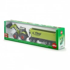 Claas axion 850 tractor with front loader and trailer