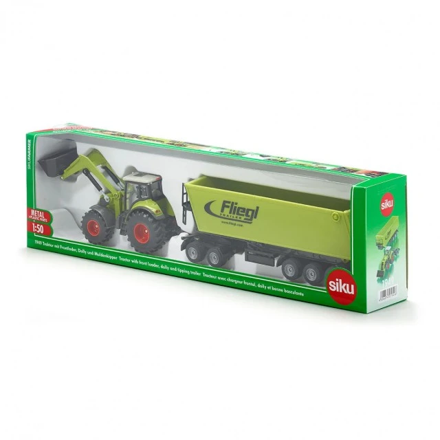 Трактор claas axion 850 с преден товарач и ремарке