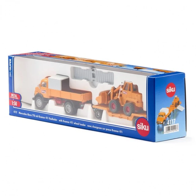 Играчка камион Mercedes-Benz 710 с челен товарач  Kramer 411Bölling