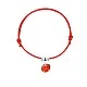 Bracelet cord silver ladybug