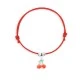 Silver cherry cord bracelet