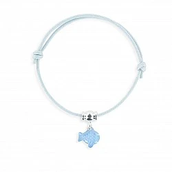 Silver fish cord bracelet