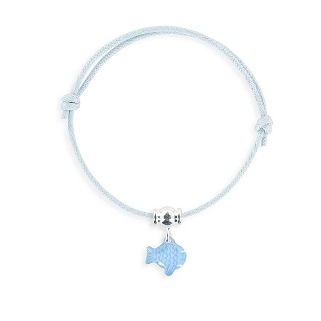 Silver fish cord bracelet