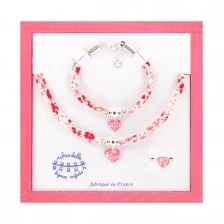Heart bracelet, necklace and ring set
