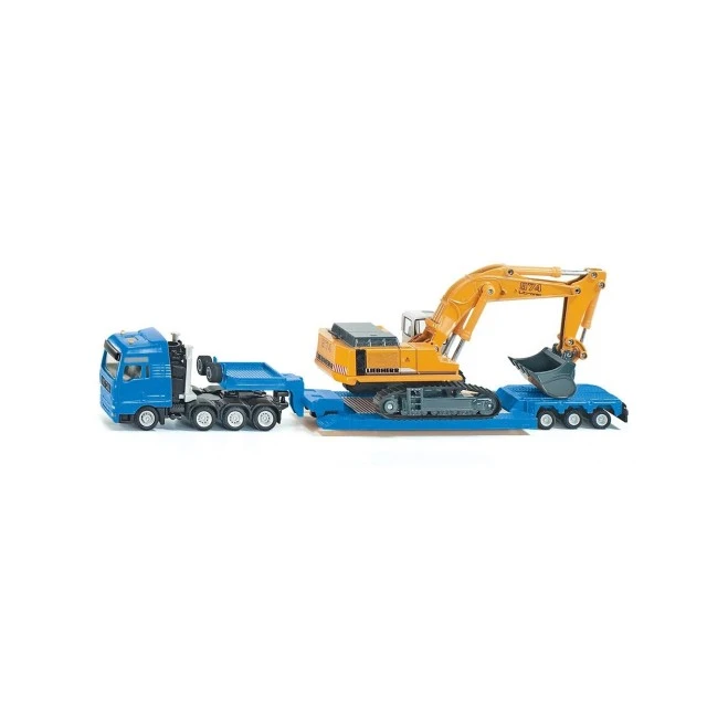 Low loader and excavator